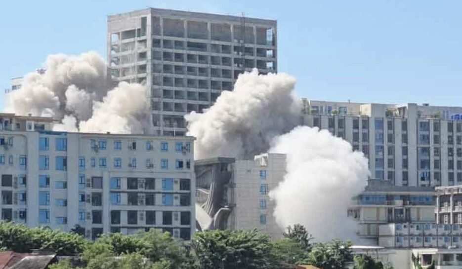 内比都重大安全行动拆除妙瓦底诈骗集团据点摩天楼